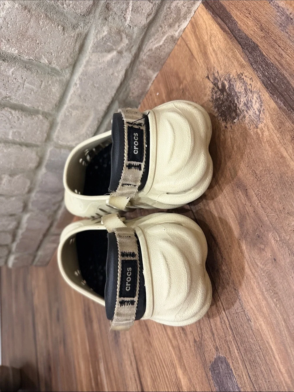 CROCS Beige Ventilated Clog with Heel Strap
